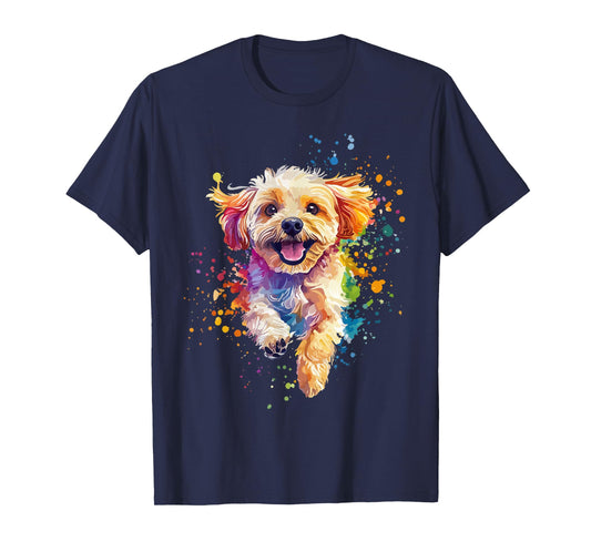Cavapoo Lover Colorful Splash Art Cavapoo T-Shirt