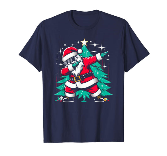 Dabbing Santa Claus Christmas Tree Funny Xmas Dab Boys Kids T-Shirt