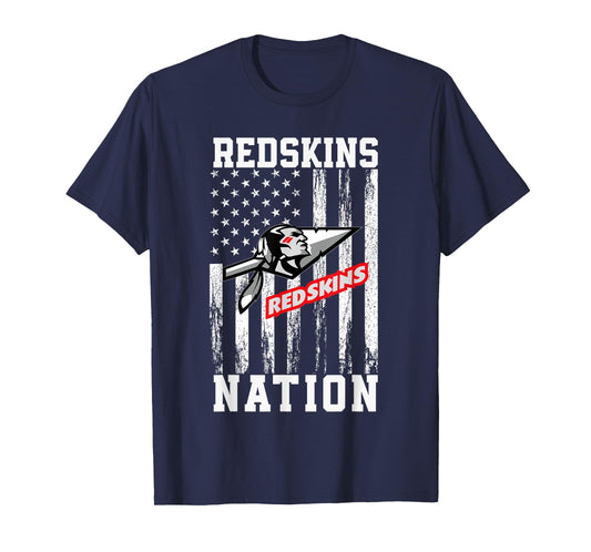 Caldwell Redskins Official High School Gear Unisex-Adults Kids Black Small Straight Short Sleeve Cotton Crew Neck T-Shirt