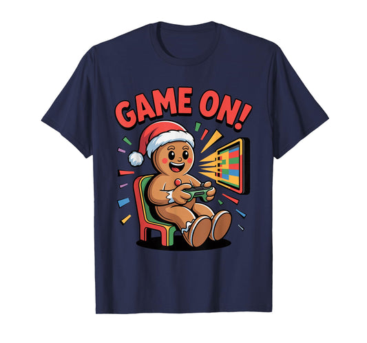 Funny Gingerbread Gamer Christmas Holiday Video Game T-Shirt