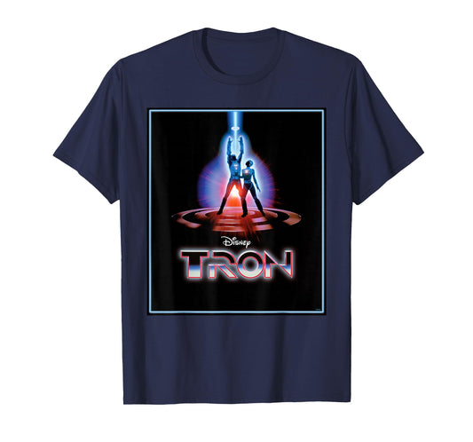Disney TRON Official 1982 Original Movie Poster Art and Logo T-Shirt