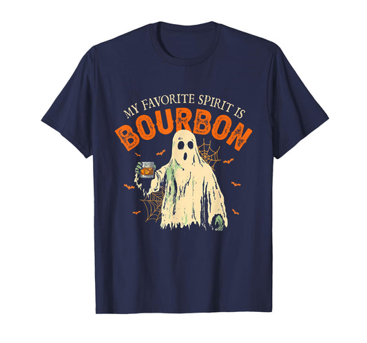My Favorite Spirit Is Bourbon Funny Ghost Halloween Costume T-Shirt