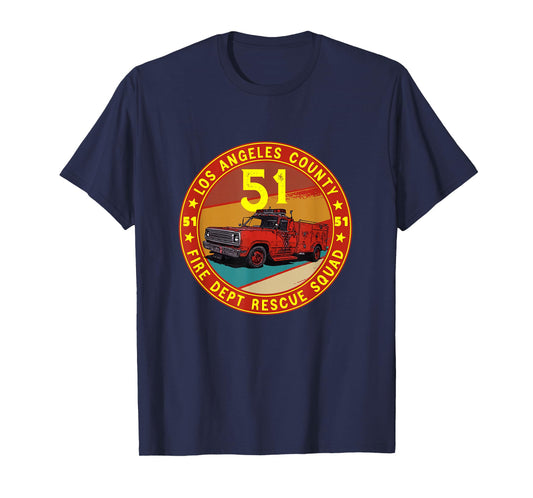 Vintage Truck Side 51 Emergency Squad classic emergency 51 T-Shirt