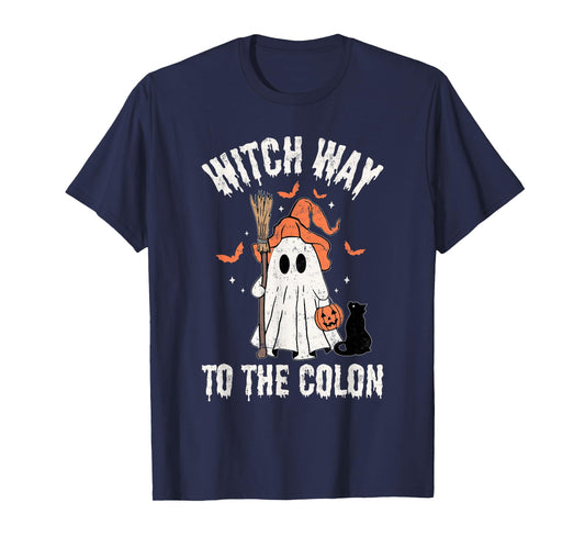 Witch Way To The Colon Gastrointestinal Endo Nurse Halloween T-Shirt