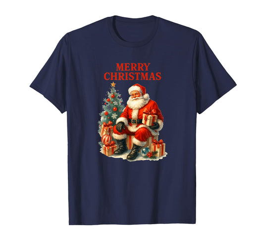 50's Style Santa Christmas Design T-Shirt