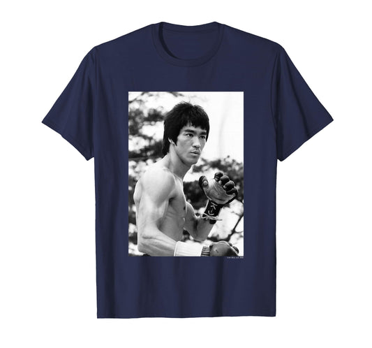 Bruce Lee On Guard Black & White Vintage Poster T-Shirt
