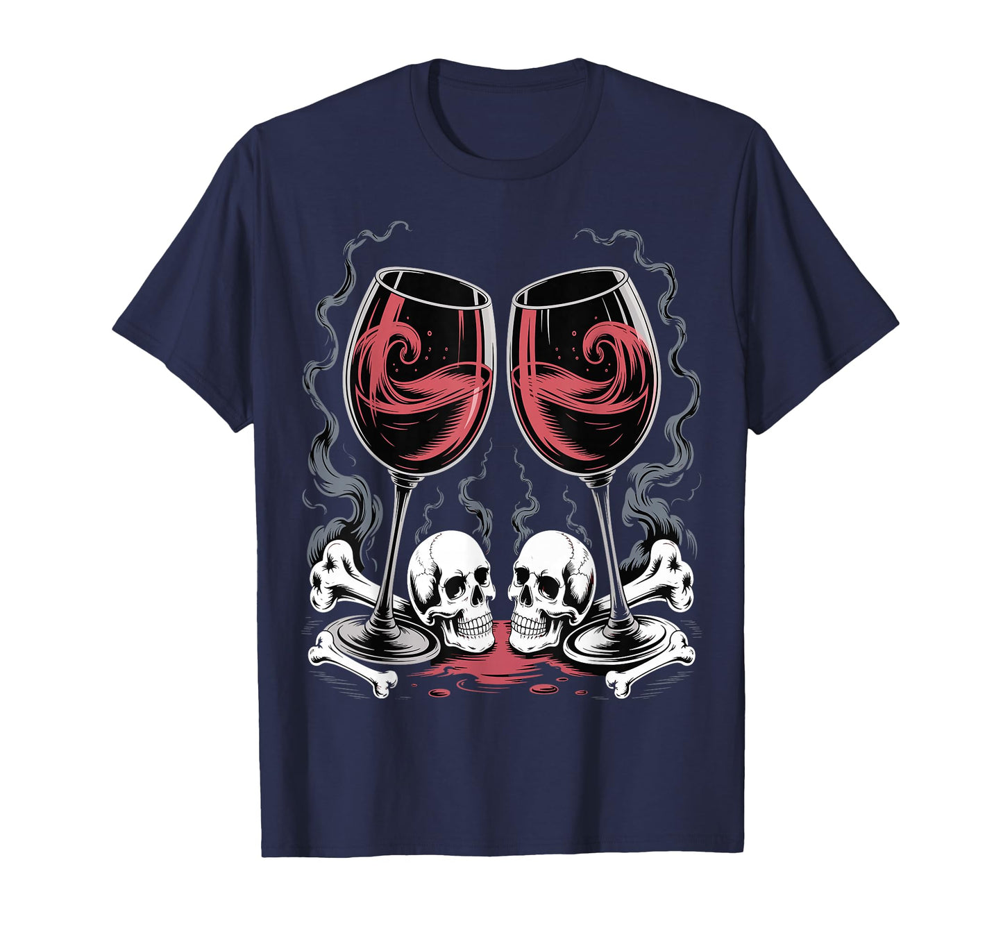 Glasses of Wine Halloween Costume Funny Spooky Tee T-Shirt