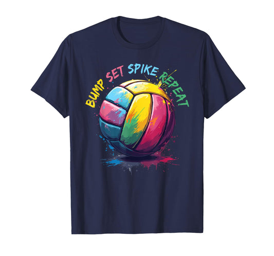 Volleyball For Girls & Women, Bump Set Spike Repeat T-Shirt