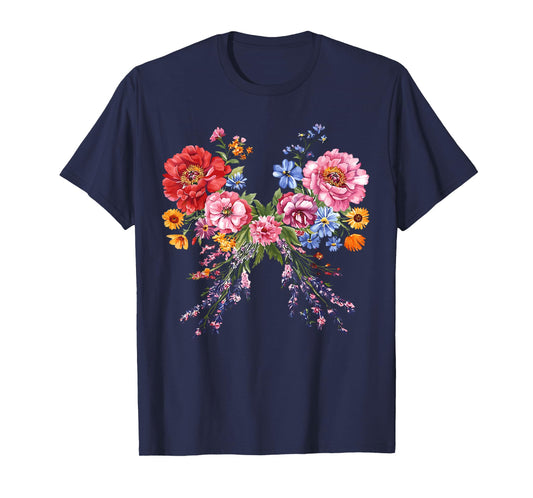 Chinoiserie Wildflower Coquette Bow Cottagecore Flower T-Shirt