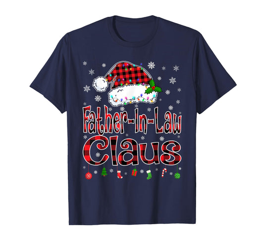 Father-in-Law Claus Christmas Lights Xmas Pajama Family Tees T-Shirt