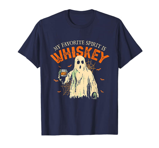 My Favorite Spirit Is Whiskey Funny Ghost Halloween Costume T-Shirt