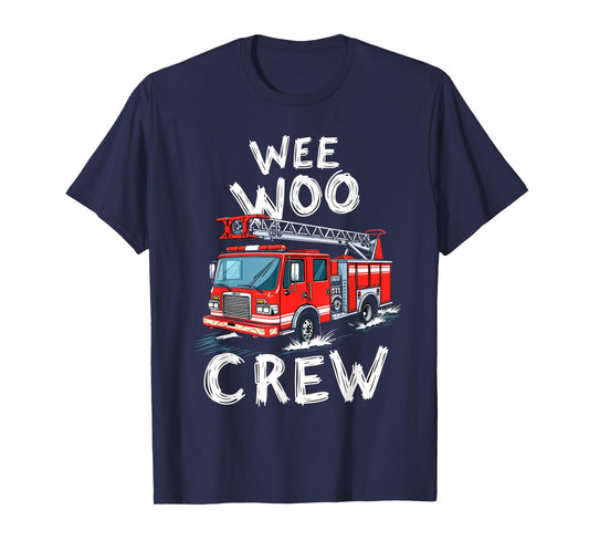 Funny Fire Truck Wee Woo Crew Firetruck Lover Men Women Kids T-Shirt