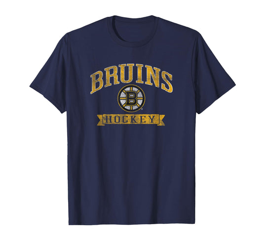 Boston Bruins Vintage Hockey Dark Heather T-Shirt