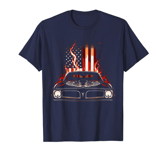 Flaming Patriotic Flag Trans Am Muscle Car 1970's Trans Am T-Shirt
