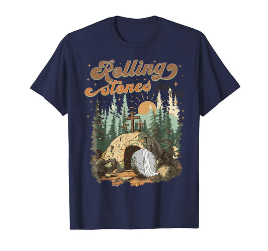 The Stone Was Rolled Away He Is Alive Retro Christian Easter T-Shirt