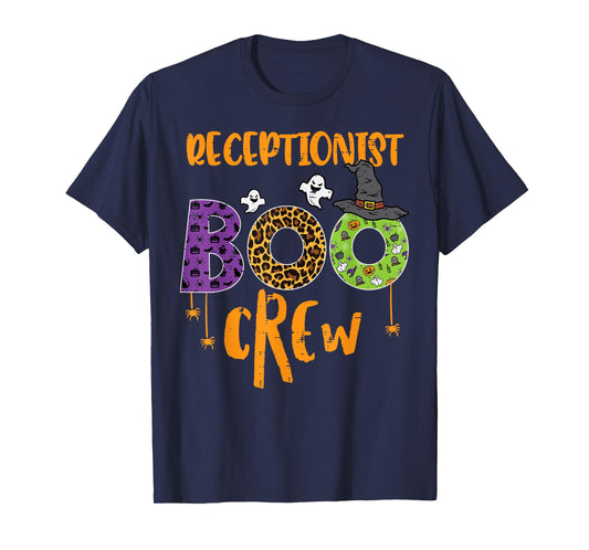Halloween Receptionist Boo Crew Front Desk Costume Women Men T-Shirt