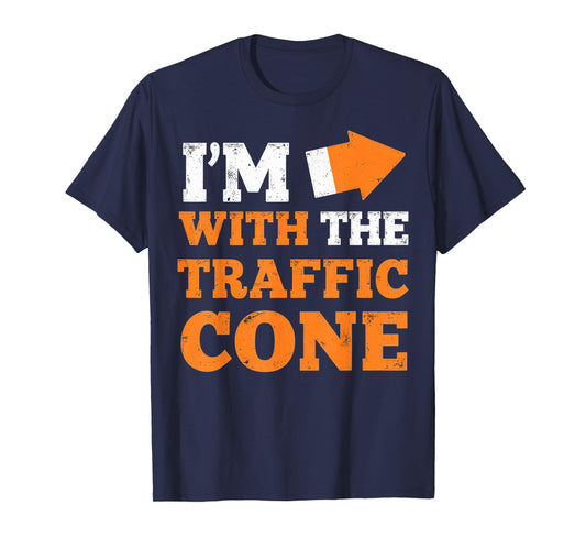 I'm With The Traffic Cone Funny Halloween Couple T-Shirt