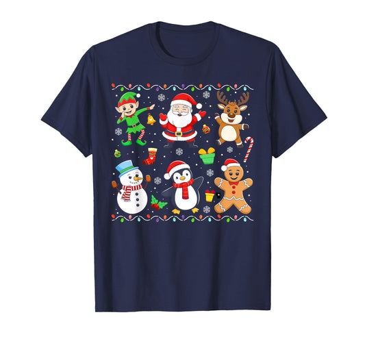Dabbing Santa Elf Friends Funny Christmas Boys Men Xmas Dab T-Shirt