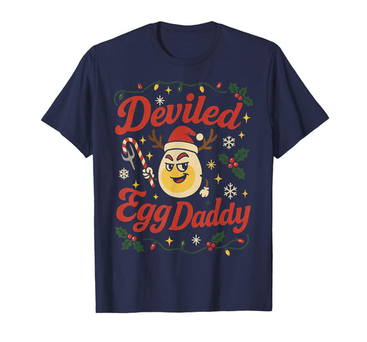 Deviled Egg Daddy Funny Christmas Food Pun Design T-Shirt