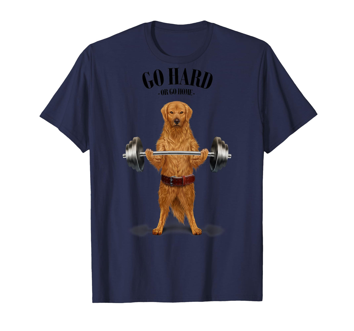Golden Retriever Dog Weightlifting in Fitness Gym T-Shirt for Men Women Kids