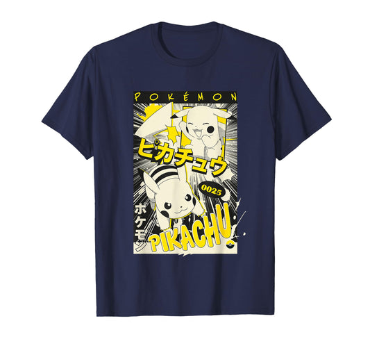 Pokémon Pikachu 0025 Kanji Vintage Manga Page Poster T-Shirt