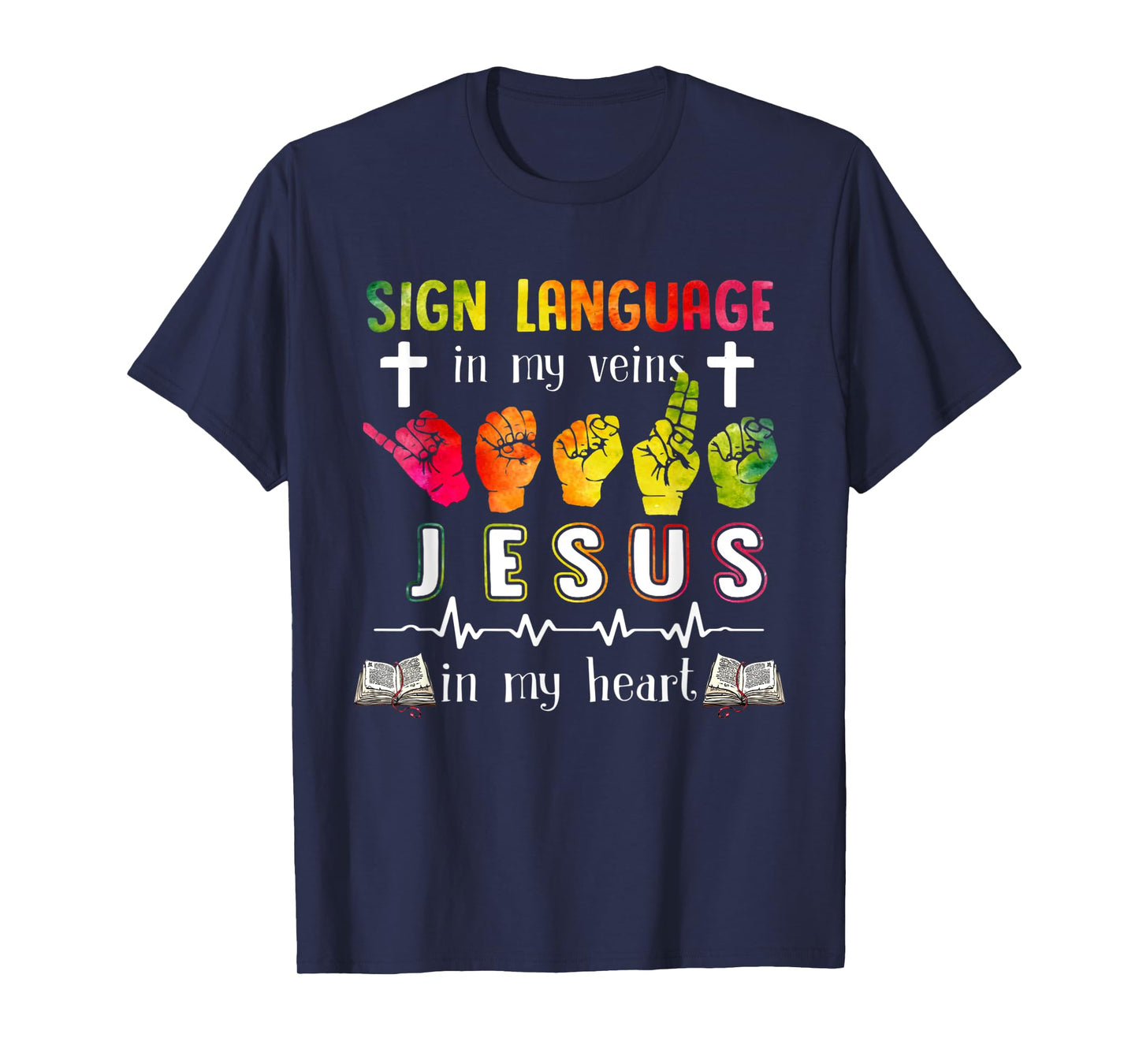 Sign Language ASL Jesus Heart Gift Apparel T-Shirt