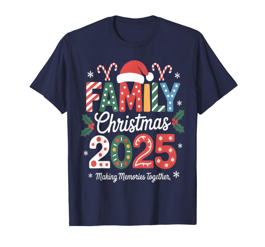 Family Christmas 2025 Matching Squad Santa Elf Funny Xmas T-Shirt