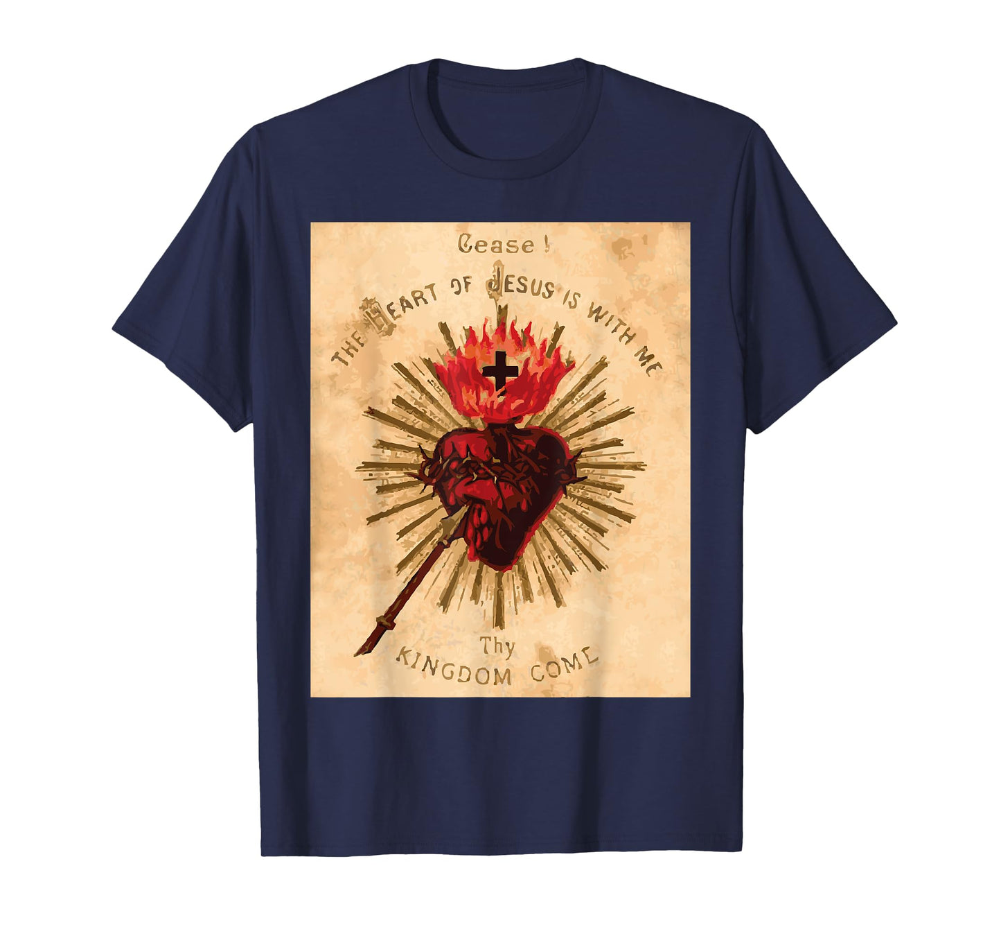 Vintage Sacred Heart of Jesus Catholic Art Traditional T-Shirt