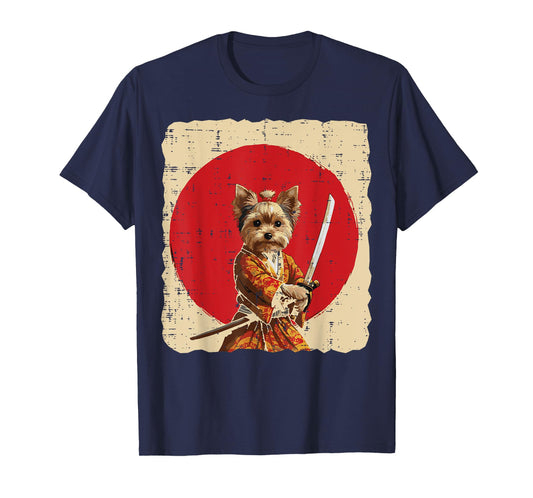Japanese Dog Yorkshire Terrier Samurai Art Women Men Kids T-Shirt