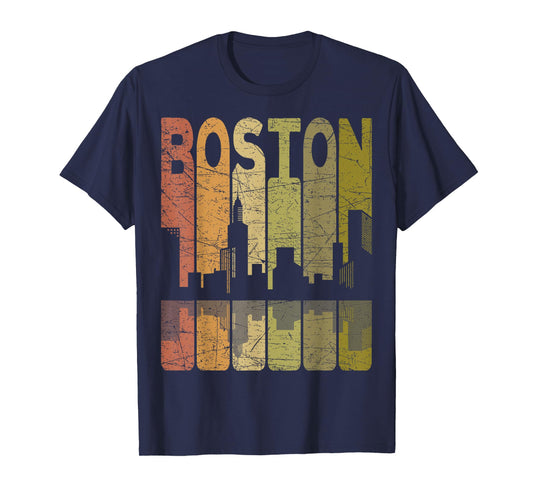 Boston Vintage Boston Massachusetts Retro Boston Skyline T-Shirt