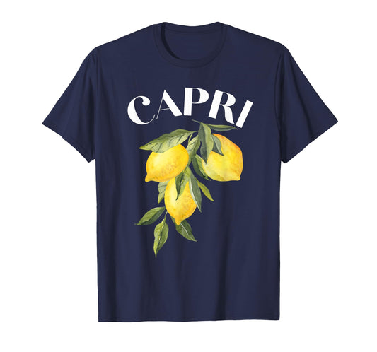 Capri Lemon Art Italian Fruit Lover Italy Island Vintage T-Shirt