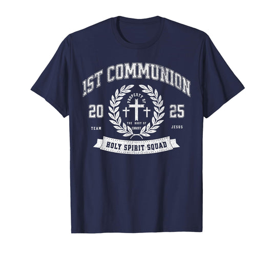 First Communion 2025 Funny Holy Spirit Catholic Religious T-Shirt