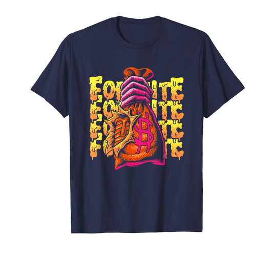 Fortnite Mancake Melting Distressed Big Chest Poster T-Shirt