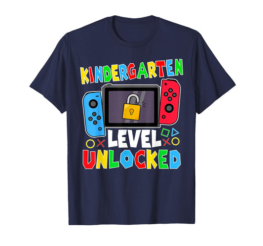 kindergarten Level Unlocked Gamer Back to School Boy T-Shirt