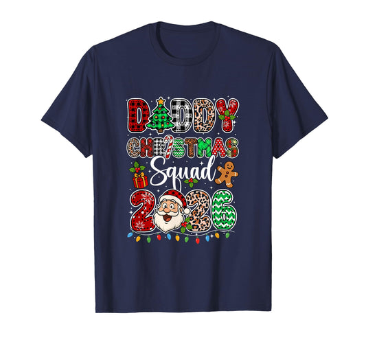 Daddy Christmas Crew 2026 Leopard Funny Santa Family Group T-Shirt