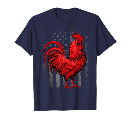 Men's Red Rooster Cocky Vintage Rooster T-Shirt