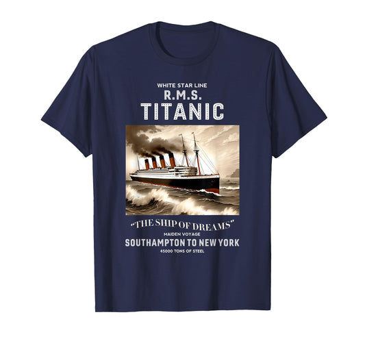 White Star Line RMS Titanic Ship Boys Kids Men T-Shirt