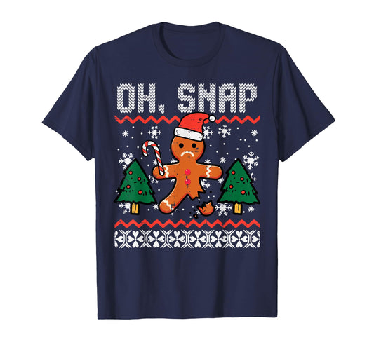 Christmas Gingerbread Broken Oh Snap Ugly Xmas Men Women Kid T-Shirt
