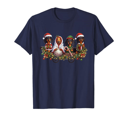 Dachshund Dog Santa Xmas Wiener Matching Family T-Shirt
