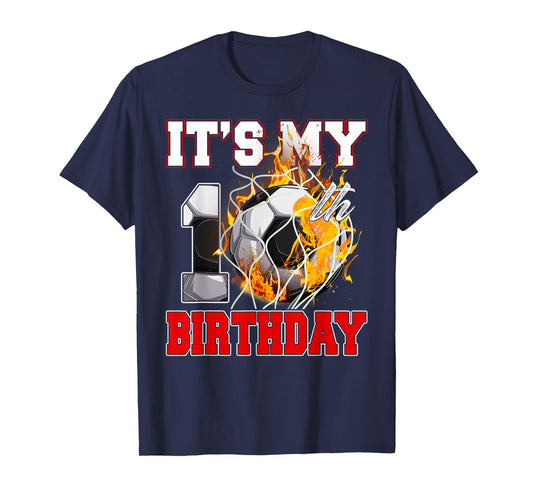 Funny It's My 10th Birthday 10 Years Old Soccer Ball Boys T-Shirt