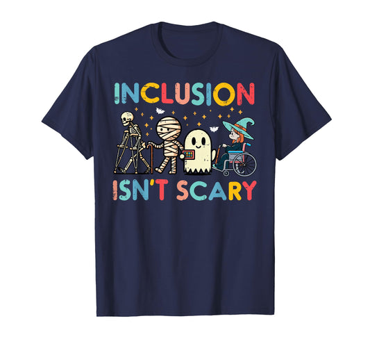 Inclusion Isnt Scary Teacher Para SLP Halloween Men Women T-Shirt