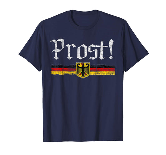 Oktoberfest Drinking Men Women Vintage German Flag Prost T-Shirt