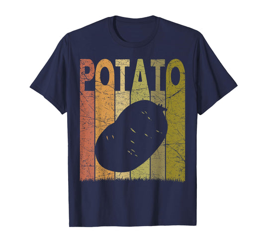 Farming Retro Potato Farming Designs. Potato Vintage T-Shirt - Unisex-Adults & Kids - Black - Small - Short Sleeve