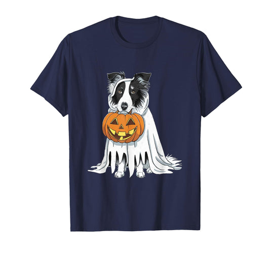 Border Collie Ghost Dog Halloween T-Shirt