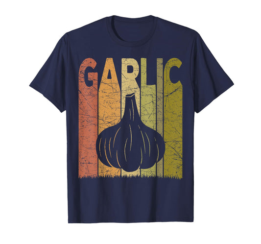 Garlic Vintage Garlic Farmer Retro Vegetables Farmer T-Shirt