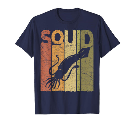 Squid Vintage Squid Fishing Retro Seafood Squid Lover T-Shirt