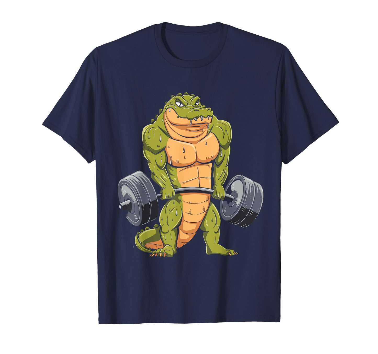 Funny Alligator Weightlifting Deadlift Fitness Gym Barbell T-Shirt