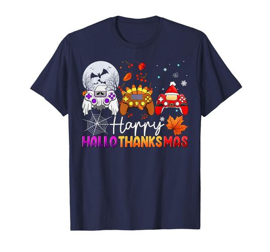 Happy Hallothanksmas Game Controller Gamer Hallothanksmas T-Shirt