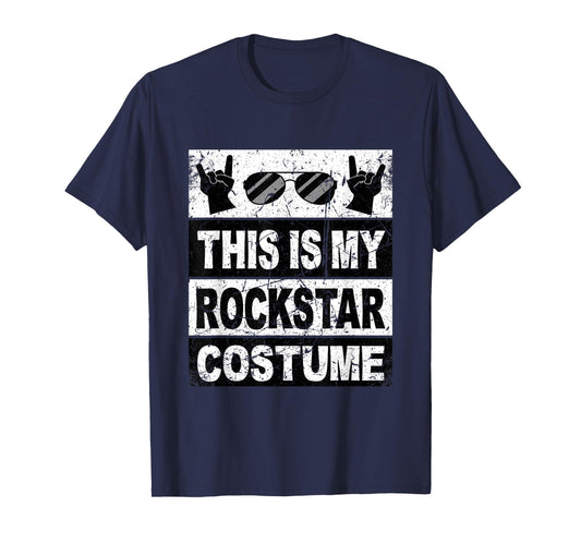 Retro Rockstar Costume Outfit Men Women Kids Adult Rock Star T-Shirt
