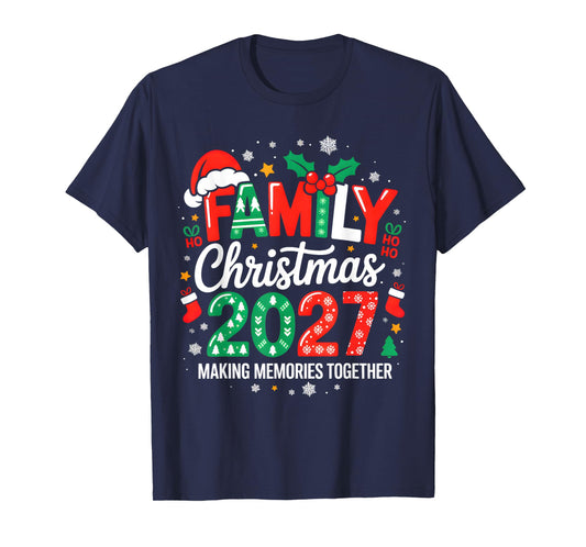Family Christmas 2027 Squad Santa Elf Xmas Matching Costume T-Shirt